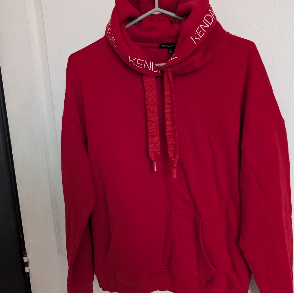 Kendall & Kylie Red Pullover Hoodie Sweater